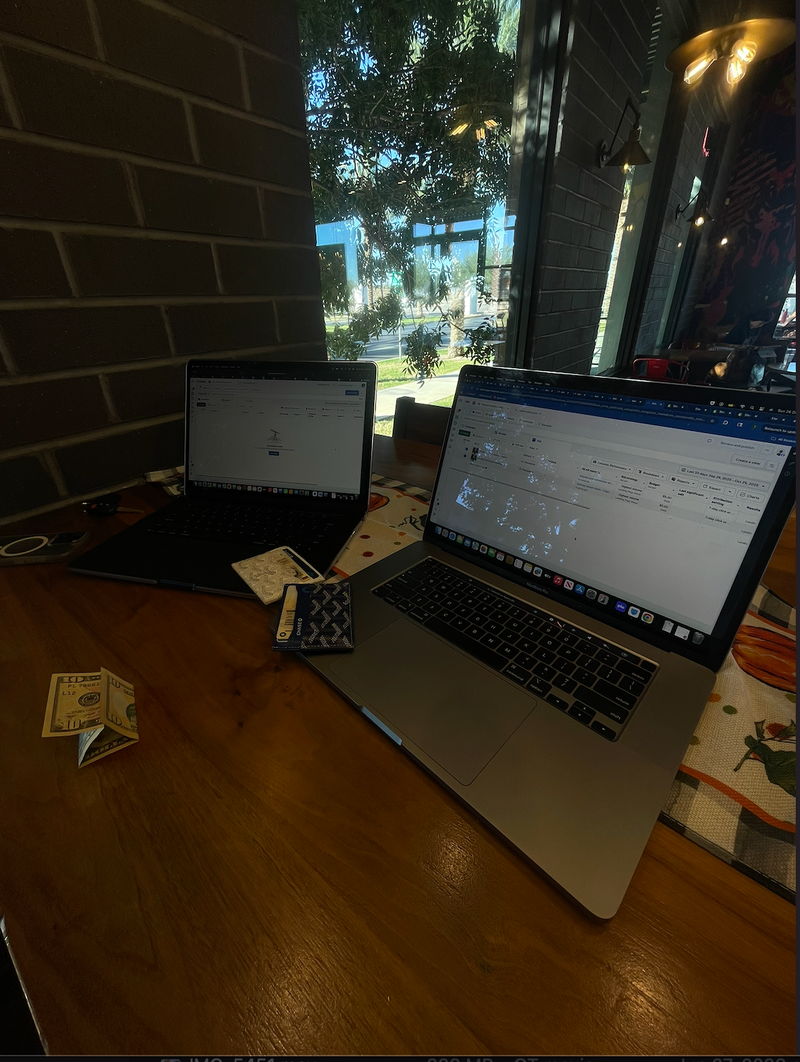Running ads for one of my first dropshipping stores with my best friend Corbin. This one didn't work either. Still part of how I got here.